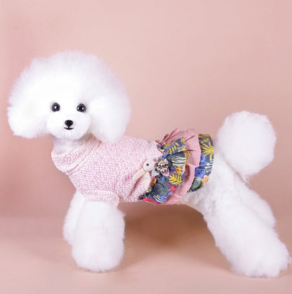 Autumn And Winter Pet Skirt Teddy Bichon Hiromi Schnauzer Yorkshire Small Dog Clothes, XS, S, M, L, XL, XXL