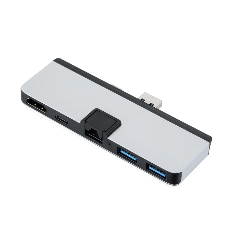 Cabledeconn T0409 Multifunctional USB 3.0 HUB Docking Station Network Cable Interface Converter, For Microsoft Surface Pro 7(with Network Port)
