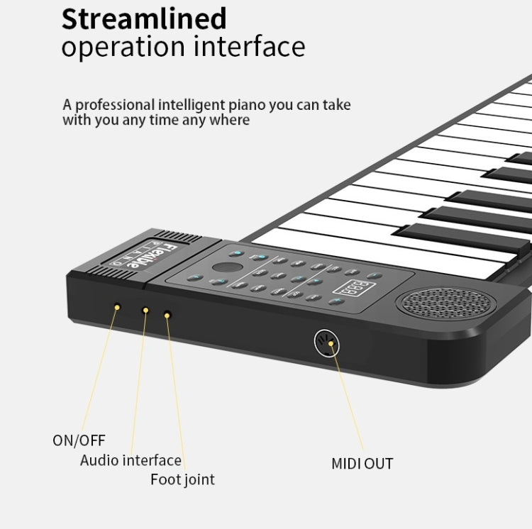 PN61S 61-key Hand-Rolled Foldable Piano Thickened Portable Beginner Keyboard, 61-key