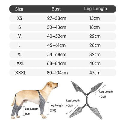 Dog Outdoor Four-Legged Pants Pet Waterproof & Dirt-Proof Sling Leg Cover, XS, S, M, L, XXL