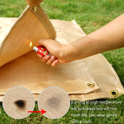 CLS Picnic Barbecue Heat Insulation Pad Glass Fiber Flame Retardant Cloth Small (46x44 cm), Small (46x44 cm), Medium (80x60 cm), Large (100x80 cm)