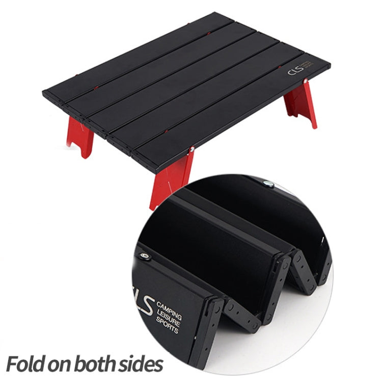 CLS Outdoor Mini Folding Table Camping Tent Table Camping Portable Coffee Table, Red, Silver