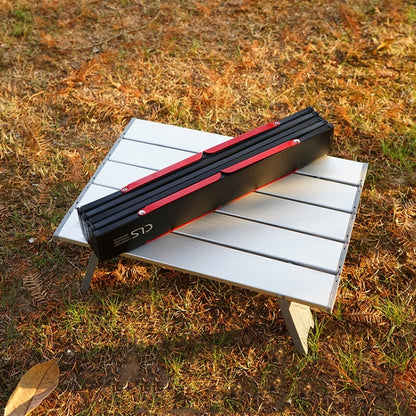 CLS Outdoor Mini Folding Table Camping Tent Table Camping Portable Coffee Table, Red, Silver