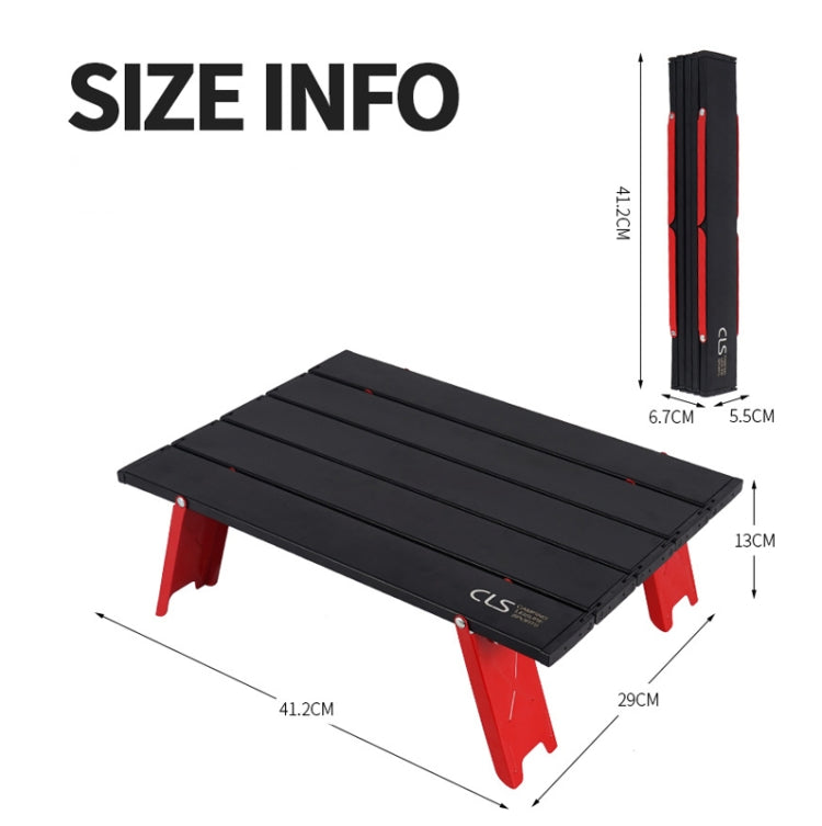 CLS Outdoor Mini Folding Table Camping Tent Table Camping Portable Coffee Table, Red, Silver