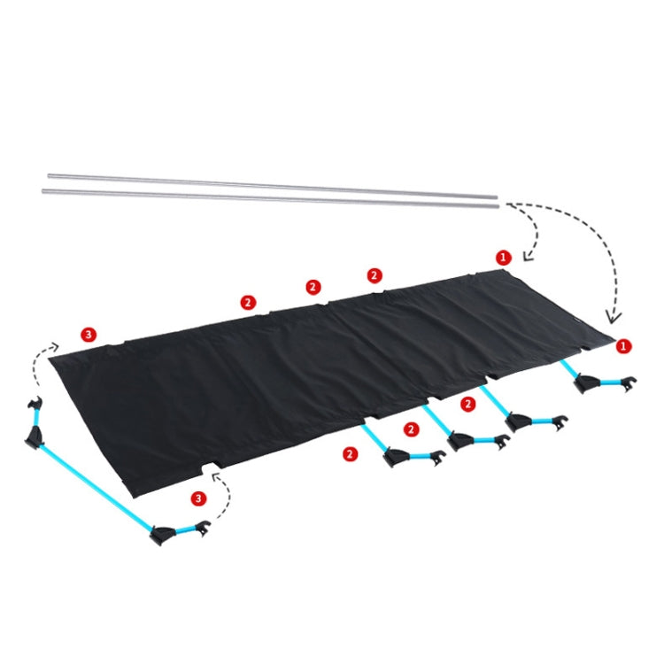CLS Outdoor Lightweight Folding Bed Camping Simple Leisure Bed, 187 x 60 x 13.5cm