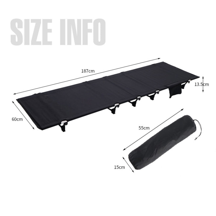 CLS Outdoor Lightweight Folding Bed Camping Simple Leisure Bed, 187 x 60 x 13.5cm