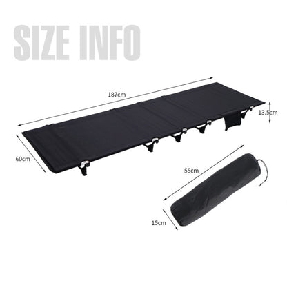 CLS Outdoor Lightweight Folding Bed Camping Simple Leisure Bed, 187 x 60 x 13.5cm