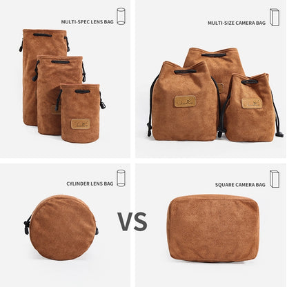 S.C.COTTON Liner Shockproof Digital Protection Portable SLR Lens Bag Micro Single Camera Bag, Square Khaki L, Square Blue L, Square Gray L, Square Brown L, Square Black L, Square Khaki M, Square Blue M, Square Gray M, Square Brown M, Square Black M...