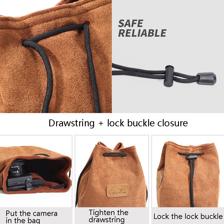 S.C.COTTON Liner Shockproof Digital Protection Portable SLR Lens Bag Micro Single Camera Bag, Square Khaki L, Square Blue L, Square Gray L, Square Brown L, Square Black L, Square Khaki M, Square Blue M, Square Gray M, Square Brown M, Square Black M...