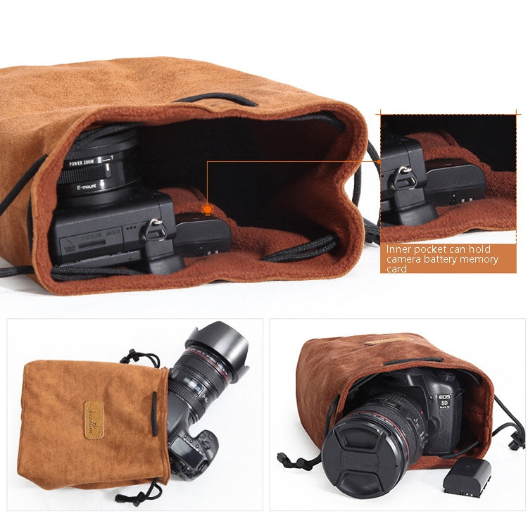 S.C.COTTON Liner Shockproof Digital Protection Portable SLR Lens Bag Micro Single Camera Bag, Square Khaki L, Square Blue L, Square Gray L, Square Brown L, Square Black L, Square Khaki M, Square Blue M, Square Gray M, Square Brown M, Square Black M...