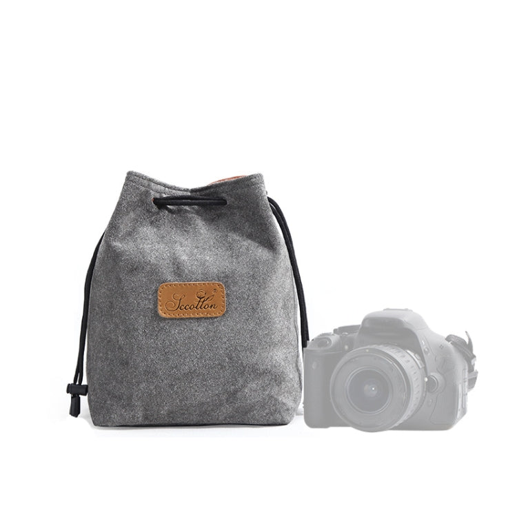 S.C.COTTON Liner Shockproof Digital Protection Portable SLR Lens Bag Micro Single Camera Bag, Square Khaki L, Square Blue L, Square Gray L, Square Brown L, Square Black L, Square Khaki M, Square Blue M, Square Gray M, Square Brown M, Square Black M...