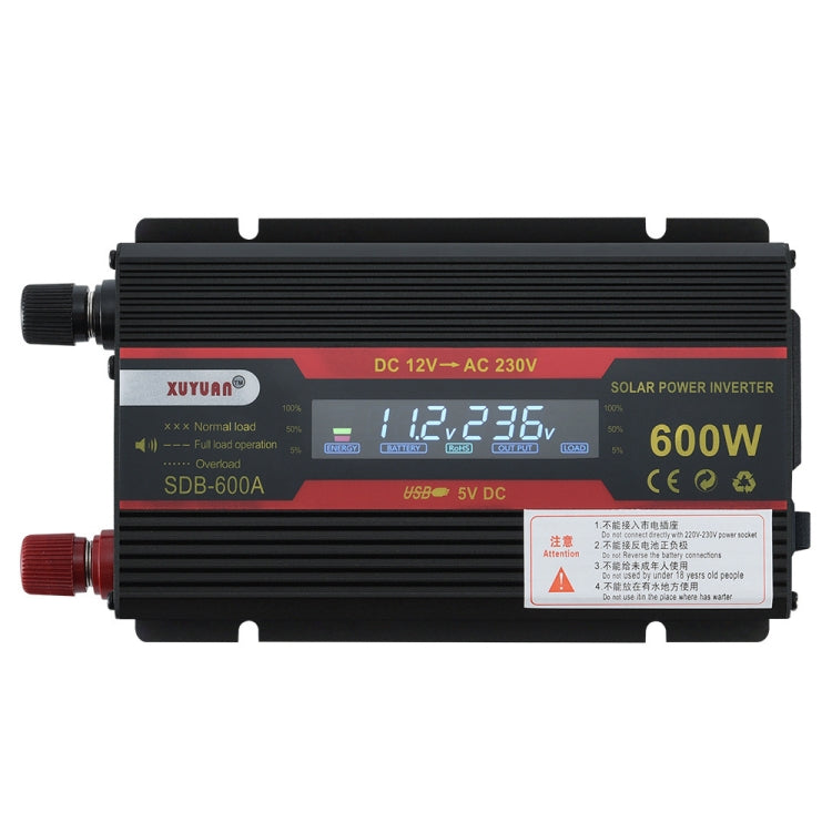 XUYUAN 600W Car Inverter LCD Display Converter, 12V to 220V, 12V to 110V, 24V to 220V, 24V to 110V
