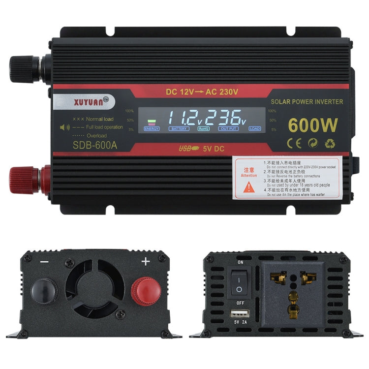 XUYUAN 600W Car Inverter LCD Display Converter, 12V to 220V, 12V to 110V, 24V to 220V, 24V to 110V