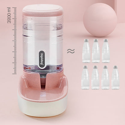 Hipidog Pet Automatic Feeder Cat & Dog Waterer Feeding Bowl Combined Grain Storage Bucket, Drinking Fountain (Blue), Drinking Fountain (Green), Drinking Fountain (Pink), Drinking Fountain (Grey), Feeder (Blue), Feeder (Green), Feeder (Pink), Feeder (Grey)