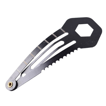 2 PCS 8 in 1 Multifunctional Hair Clip Outdoor Self-Defense First Aid Tool, 2 PCS 8 in 1 (Black), 2 PCS 8 in 1 (Silver)