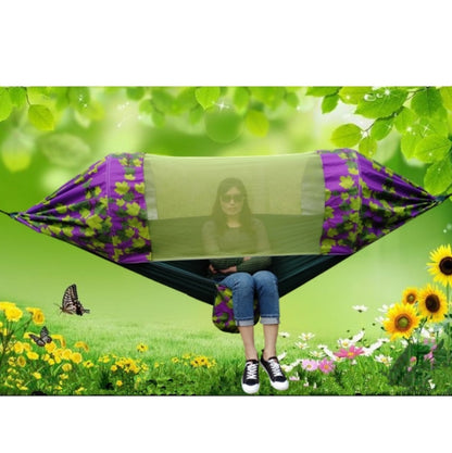 Outdoor Camping Mosquito-Proof Shade Hammock Parachute Cloth Printed Mosquito Net Hammock, Size: 270x140cm, 270x140cm Maple