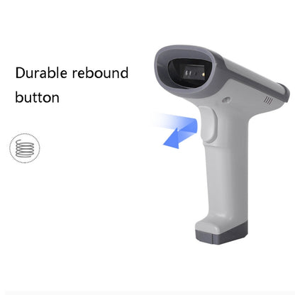 Deli 14950 One-Dimensional Two-Dimensional Scanner Supermarket Catering Scanning Gun, Wired (White), Wireless (White)