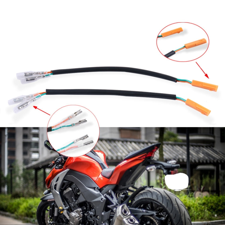 Motorcycle Retro Turn Signal Plug Adapter Cable Adaptor For Kawasaki Z800 / Z1000 / ZX-6R, DM-ZJX-7654
