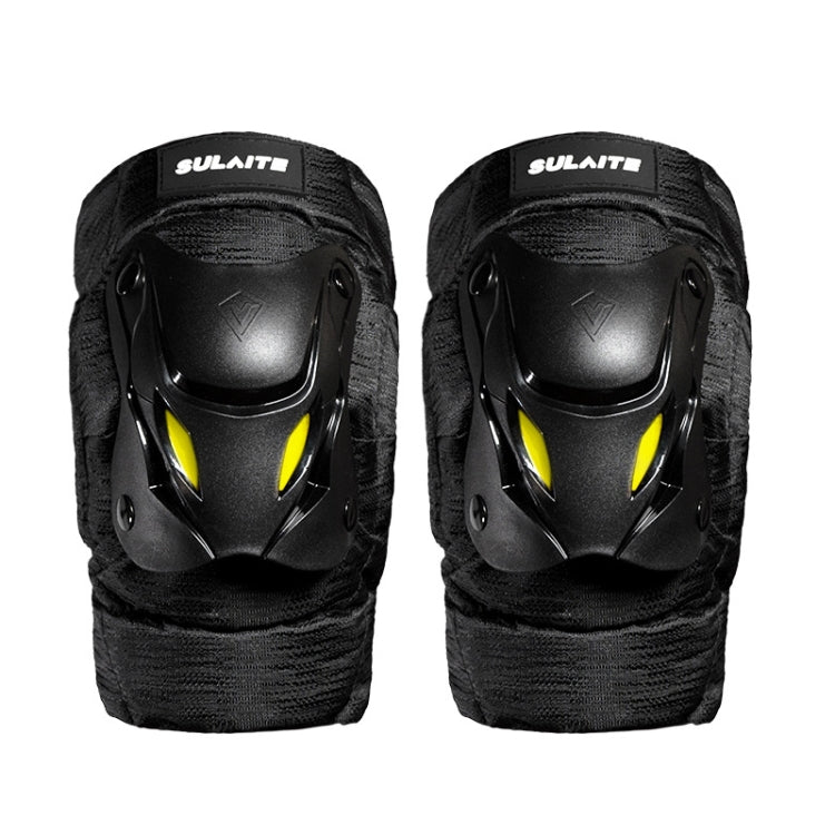 SULAITE Motorcycle Protector Rider Wind Warmth Protective Gear Riding Equipment, Black Knee Pads, Black Elbow Pads, Black Knee Pad+Elbow Pad