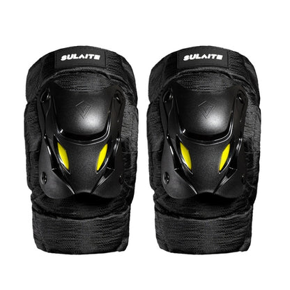 SULAITE Motorcycle Protector Rider Wind Warmth Protective Gear Riding Equipment, Black Knee Pads, Black Elbow Pads, Black Knee Pad+Elbow Pad