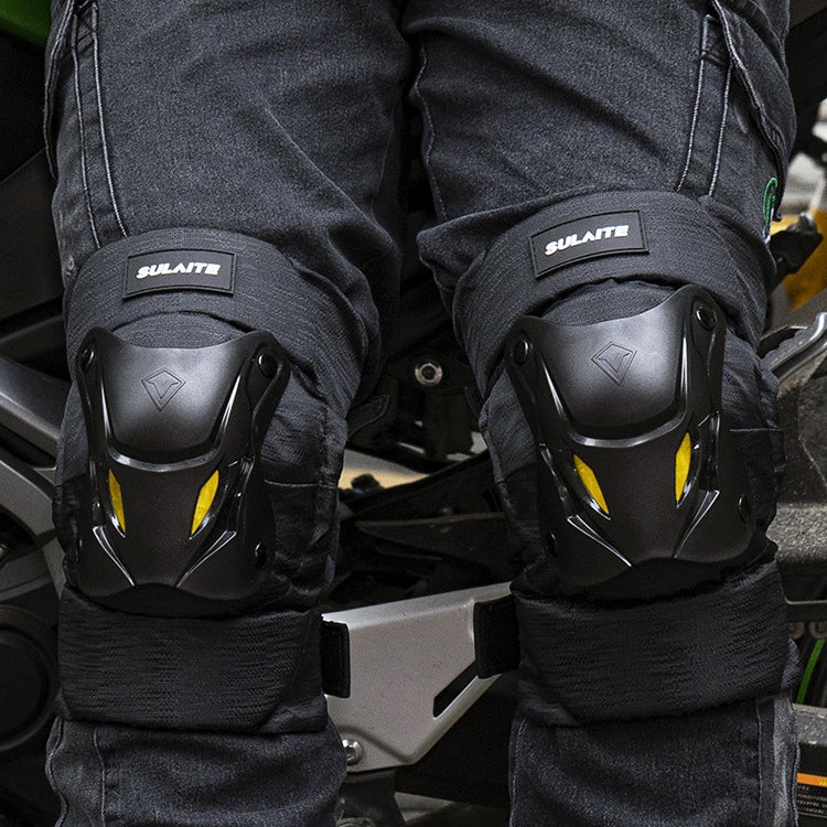 SULAITE Motorcycle Protector Rider Wind Warmth Protective Gear Riding Equipment, Black Knee Pads, Black Elbow Pads, Black Knee Pad+Elbow Pad