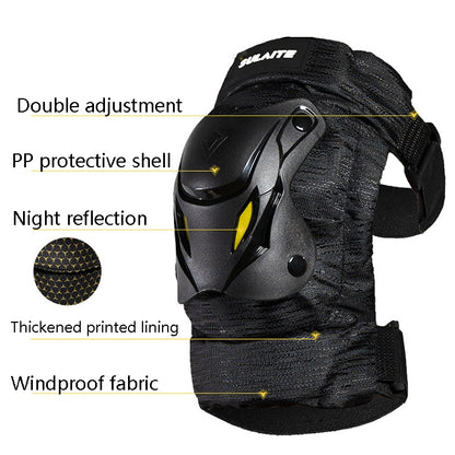 SULAITE Motorcycle Protector Rider Wind Warmth Protective Gear Riding Equipment, Black Knee Pads, Black Elbow Pads, Black Knee Pad+Elbow Pad