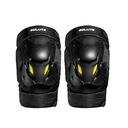 SULAITE Motorcycle Protector Rider Wind Warmth Protective Gear Riding Equipment, Black Knee Pads, Black Elbow Pads, Black Knee Pad+Elbow Pad