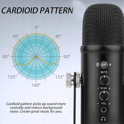 BM-86 USB Condenser Microphone Voice Recording Computer Microphone Live Broadcast Equipment Set, Cantilever Bracket Set, Standard+Small Blowout Prevention Net