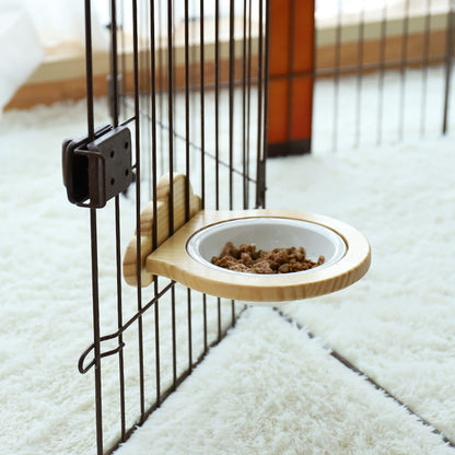Pets Freely Adjustable Hanging Cage Bowl, Porcelain Bowl Bear Head