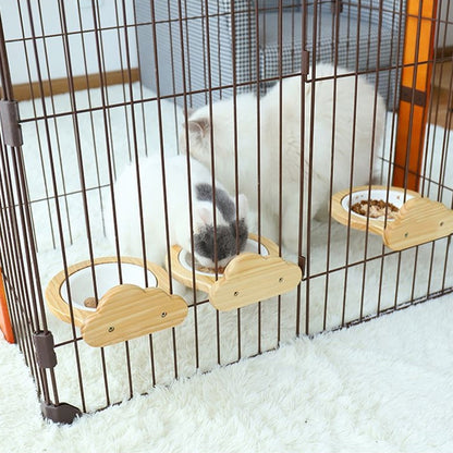 Pets Freely Adjustable Hanging Cage Bowl, Porcelain Bowl Bear Head
