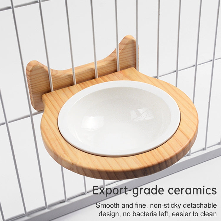 Pets Freely Adjustable Hanging Cage Bowl, Porcelain Bowl Bear Head