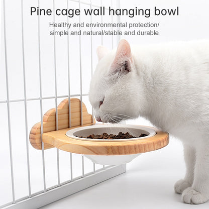 Pets Freely Adjustable Hanging Cage Bowl, Porcelain Bowl Bear Head