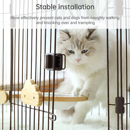 Pets Freely Adjustable Hanging Cage Bowl, Porcelain Bowl Bear Head