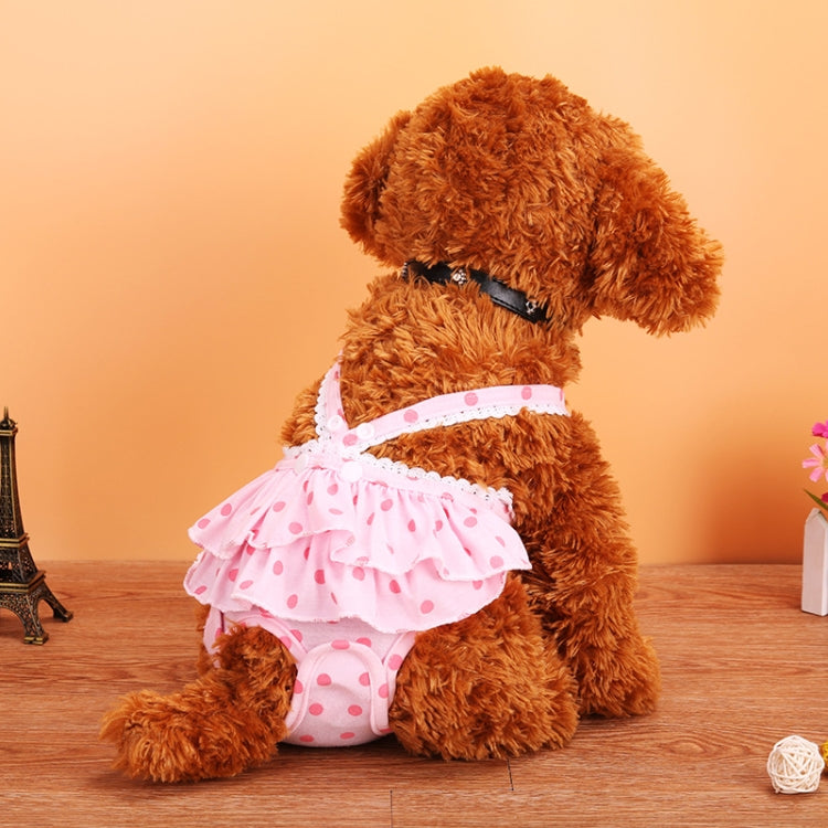 Menstrual Physiological Pants For Pet Dog Polka Dot Skirt And Bib Physiological Pants, M, L, XL, XXL