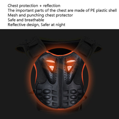 SULAITE Children Skating Back Protector Chest Protector Spine Protector Night Reflective Armor Child Riding Armor, S, M, L