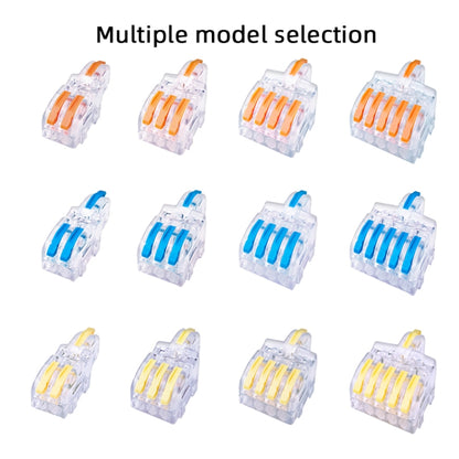 10 PCS Multi-Function Branch Wire Butt Copper Wire Quick Connection Terminal, F12 Orange Handle One in Two Out