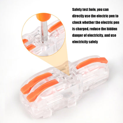 10 PCS Multi-Function Branch Wire Butt Copper Wire Quick Connection Terminal, F12 Orange Handle One in Two Out
