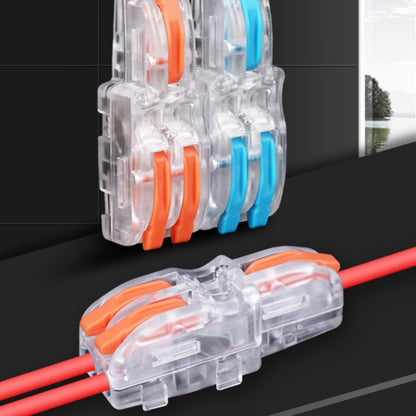 10 PCS Multi-Function Branch Wire Butt Copper Wire Quick Connection Terminal, F12 Orange Handle One in Two Out