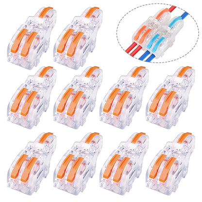 10 PCS Multi-Function Branch Wire Butt Copper Wire Quick Connection Terminal, F12 Orange Handle One in Two Out