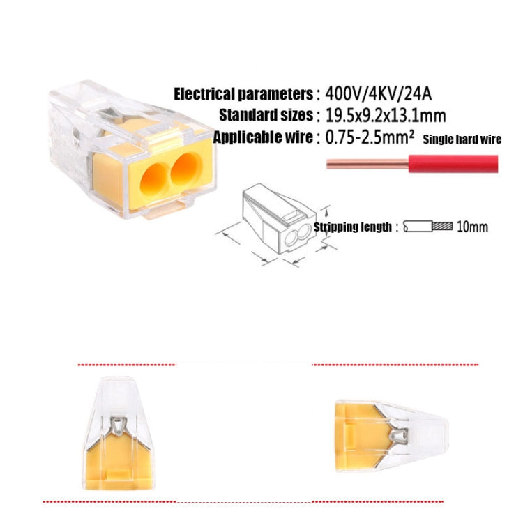 10 PCS  VSE-102A Wire Connector Terminal 1-2.5 Square Hard Wire Terminal
