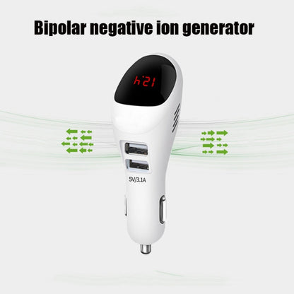 S90B Multifunctional Car Negative Ion Formaldehyde Removal Air Purifier, White, Black