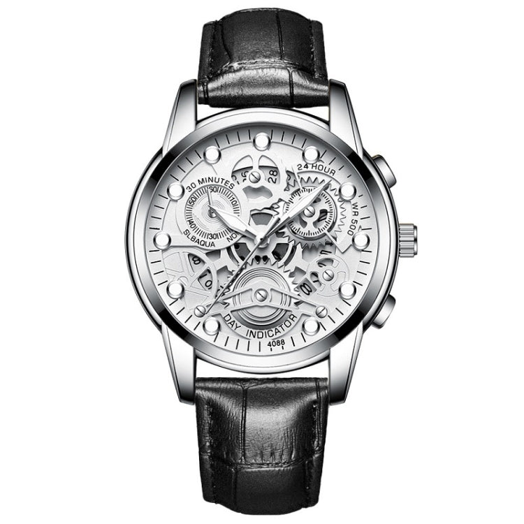 FNGEEN 4088 Men Hollow Quartz Watch Student Waterproof Luminous Watch, Full Gold Gold Surface, Full Gold Black Surface, Black Steel Black Surface White Nails, Black Steel Black Surface Gold Nails, Gold And Gold Surface, Gold Black Surface