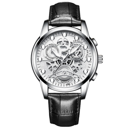 FNGEEN 4088 Men Hollow Quartz Watch Student Waterproof Luminous Watch, Full Gold Gold Surface, Full Gold Black Surface, Black Steel Black Surface White Nails, Black Steel Black Surface Gold Nails, Gold And Gold Surface, Gold Black Surface