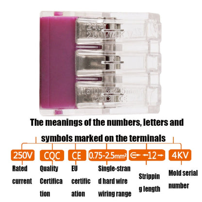 10 PCS VSELE 106A Wire Quick Connector Block Parallel Plug-In Terminal