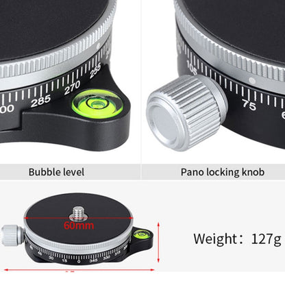 Xiletu TPC60 360 Degree Rotating Panoramic Head Tripod Holder SLR Camera Base Plate, TPC60