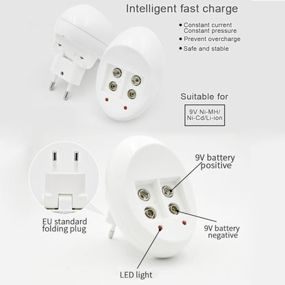 9V L-ion Rechargeable Battery 6F22 9V Lithium Batteries Charger, US Plug, EU Plug