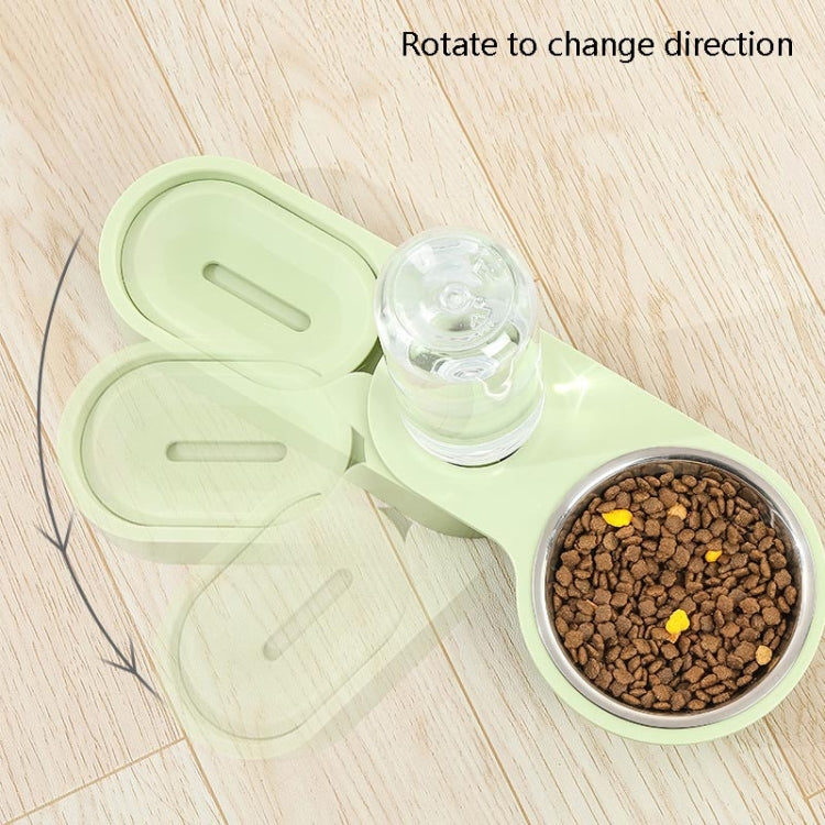 Pet Supplies Dog Cat Food Bowl Folding Rotating Double Bowl, Green Without Bowl, Purple Without Bowl, Pink Without Bowl, Gray Without Bowl, Green With Bowl, Purple With Bowl, Pink With Bowl, Gray With Bowl