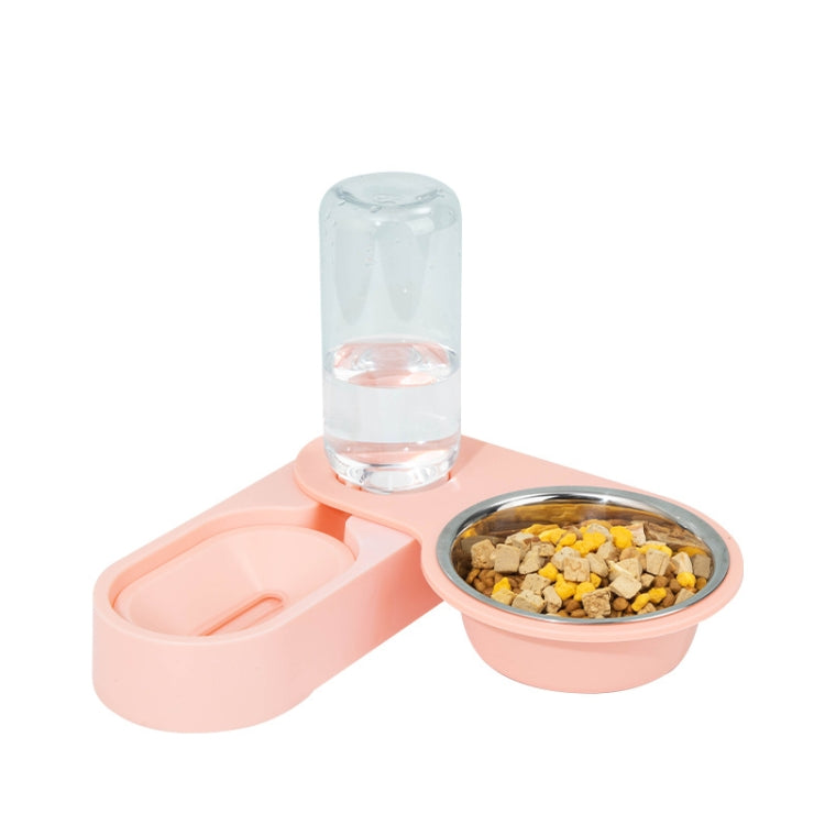 Pet Supplies Dog Cat Food Bowl Folding Rotating Double Bowl, Green Without Bowl, Purple Without Bowl, Pink Without Bowl, Gray Without Bowl, Green With Bowl, Purple With Bowl, Pink With Bowl, Gray With Bowl