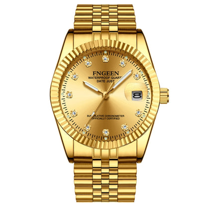 FNGEEN 7008 Men Fashion Diamond Dial Watch Couple Watch, Full Gold Gold Surface, Full Gold Black Surface, Full Gold White Surface, Golden Surface, Gold Black Sueface, Golden White Surface, Brown Leather Full Gold Surface