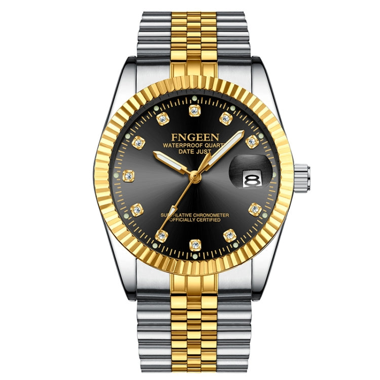 FNGEEN 7008 Men Fashion Diamond Dial Watch Couple Watch, Full Gold Gold Surface, Full Gold Black Surface, Full Gold White Surface, Golden Surface, Gold Black Sueface, Golden White Surface, Brown Leather Full Gold Surface